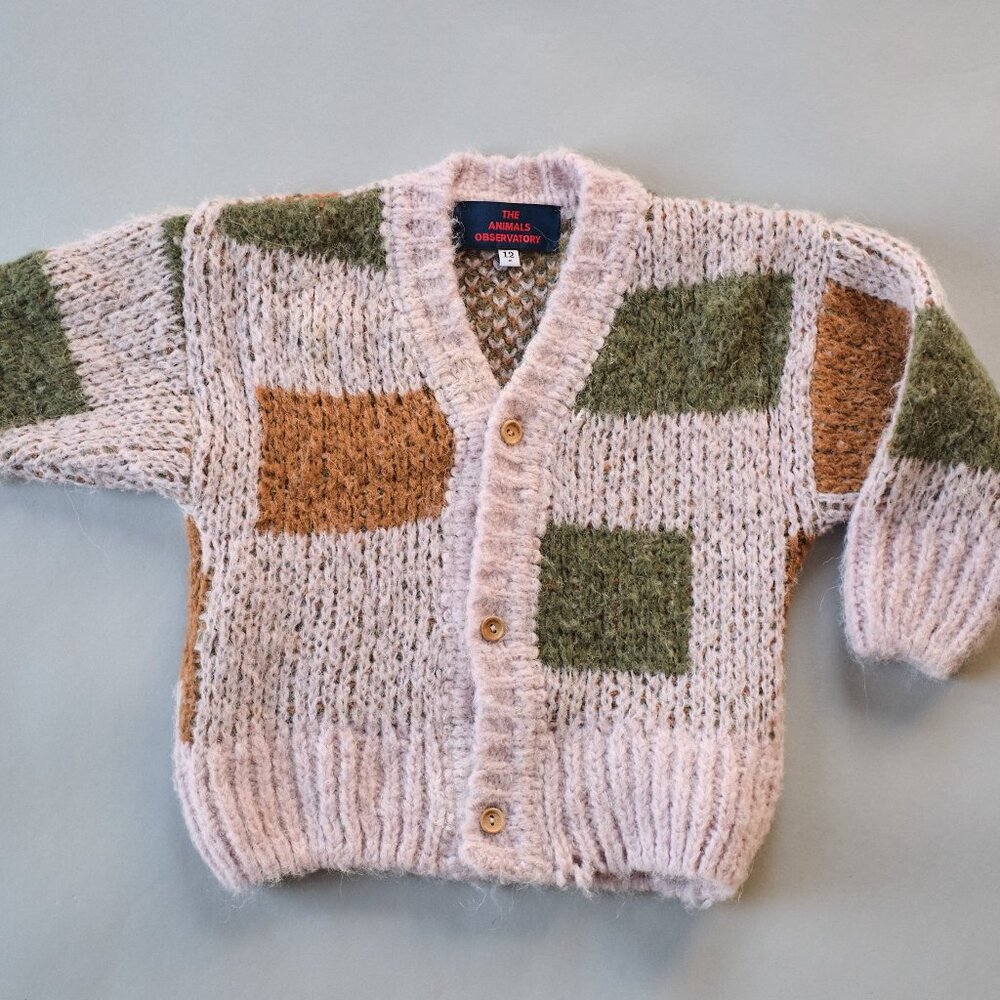 THE ANIMALS OBSERVATORY COLOR BLOCK KNIT CARDIGAN